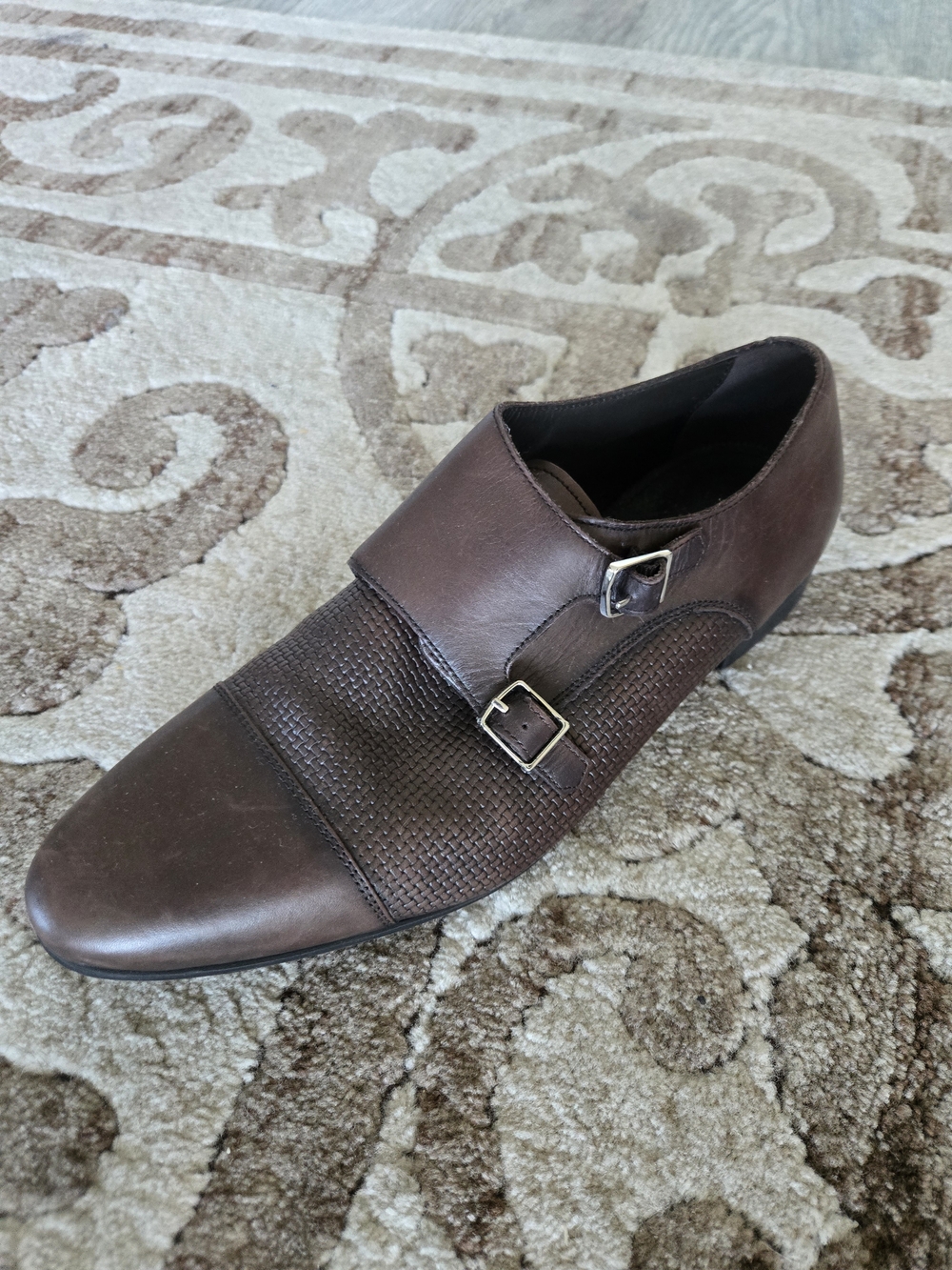 Zara Men's Double Monk Strap Oxfords in Brown